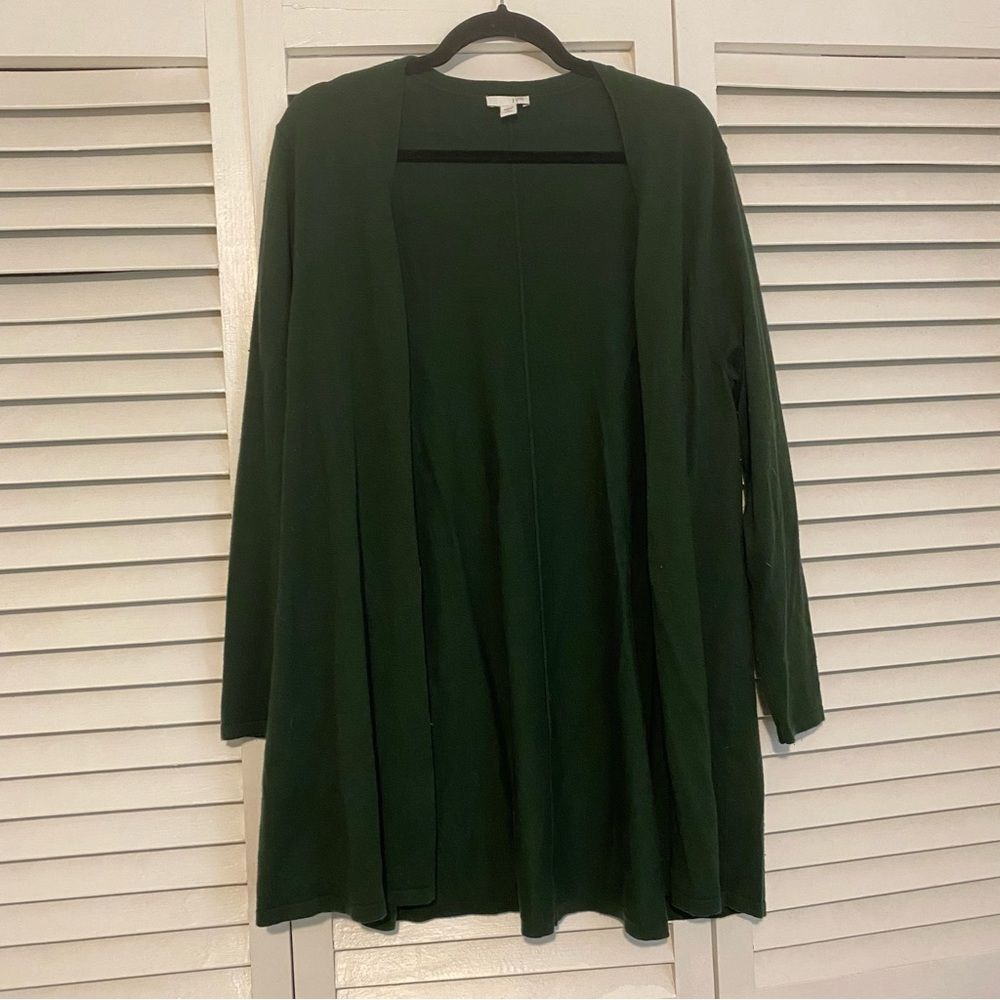 J. Jill Dark Green Open-Front Cardigan
